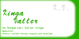 kinga valler business card